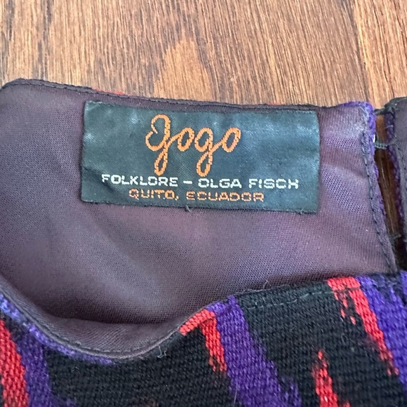 Vintage Gogo Folklore Olga Fisch Ecuadorian Woven Dolman Sleeve Top - Picture 7 of 10